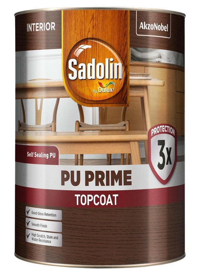 سادولين من دولوكس | برايمر ومُلمّع مانع للتسرب للخشب من البولي يوريثان للأسطح الداخلية | مقاومة ممتازة للخدوش والبقع والتشققات | مقاوم للماء، متين في جميع الأحوال الجوية ويدوم طويلاً، 1 لتر